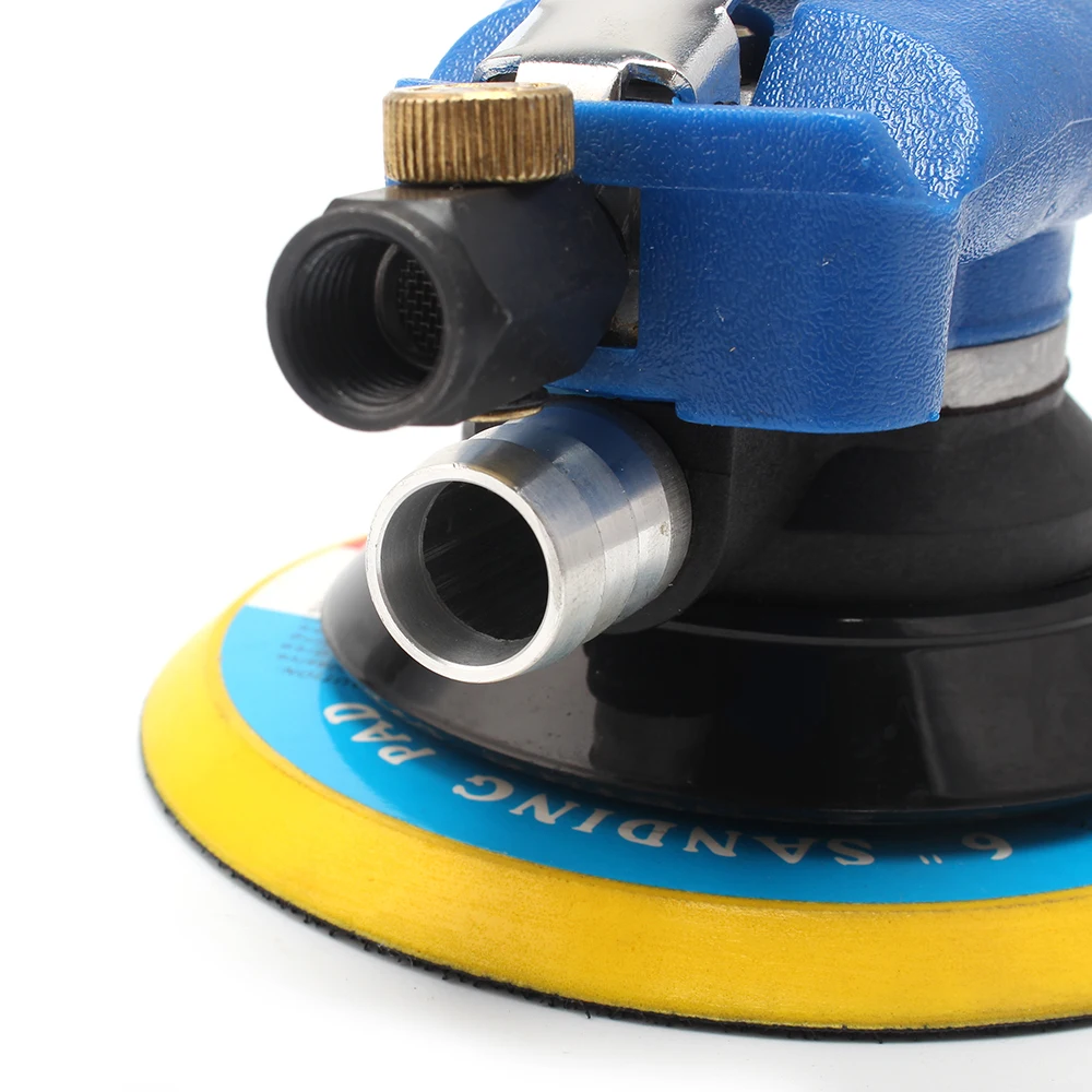 6 zoll 90PSI 150mm Pneumatische Schleif Maschine Air Gelegentliche Orbital Palm Sander für Pad Pneumatische Werkzeug mit Staub Sammlung schlauch – Detail 4