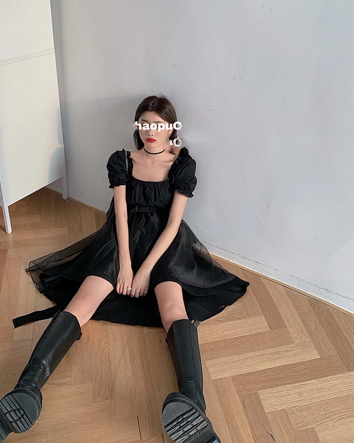 Harajuku Y2k Cyber Alt Dress E Girl Ruffle Hepburn Kawaii Ropa Fairycore  Irregular Black Gothic Dresses Emo Mini Lolita Vestidos - AliExpress  200000345