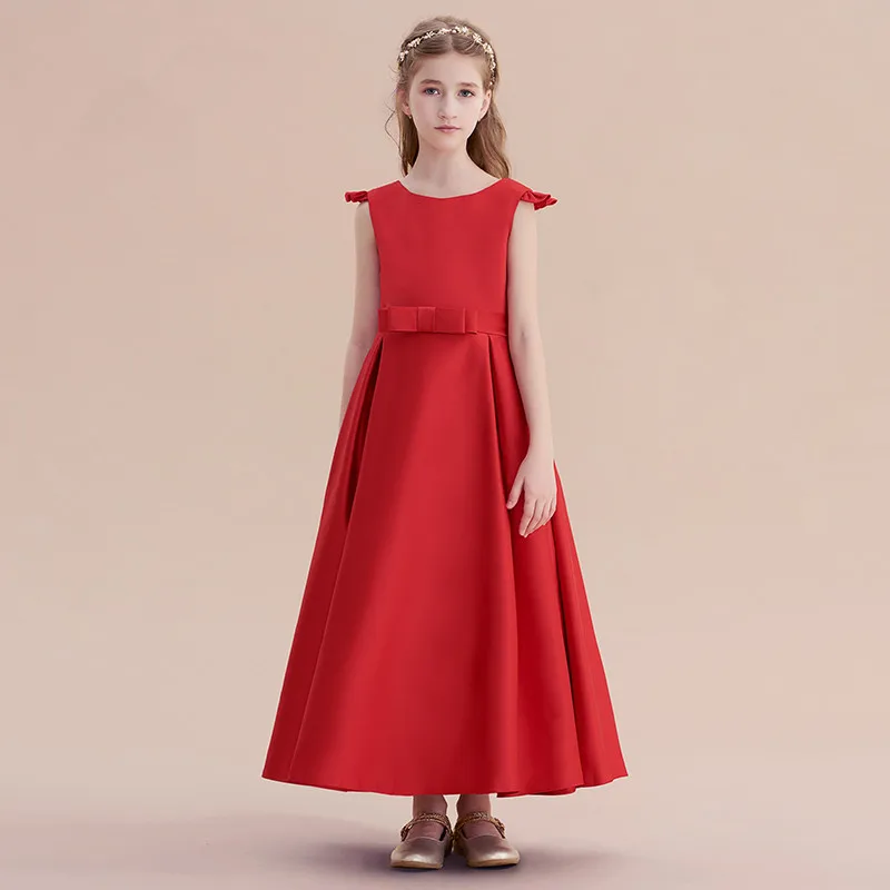 DIDELEVAGE-Robe en Satin Élégante Personnalisée pour Fille, Tenue de Soirée Formelle, de ixd'Anniversaire, Ligne A, Longueur à Rinçage, Junior, Simple