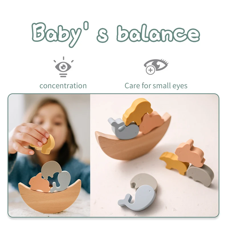 Bite Bites Baby Teether Set Cartoon Animal Food Grade Silicone NO BPA Baby Oral Care Gift Children Build Early Education Toys