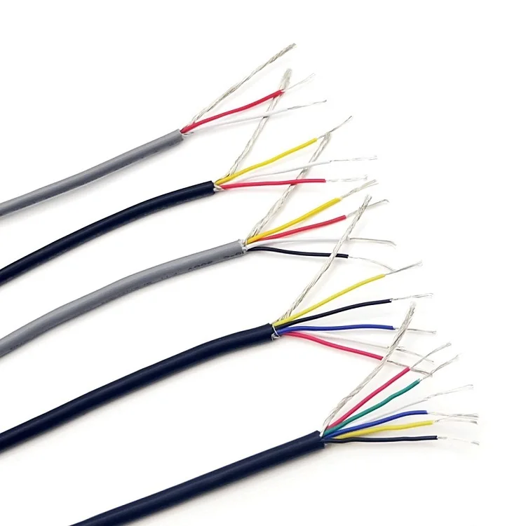 1M 26AWG Shielded Wire Signal Cable 2 3 4 5 6 7 Core PVC Insulated Channel Audio Headphone Copper Control Shielding Wire UL2547
