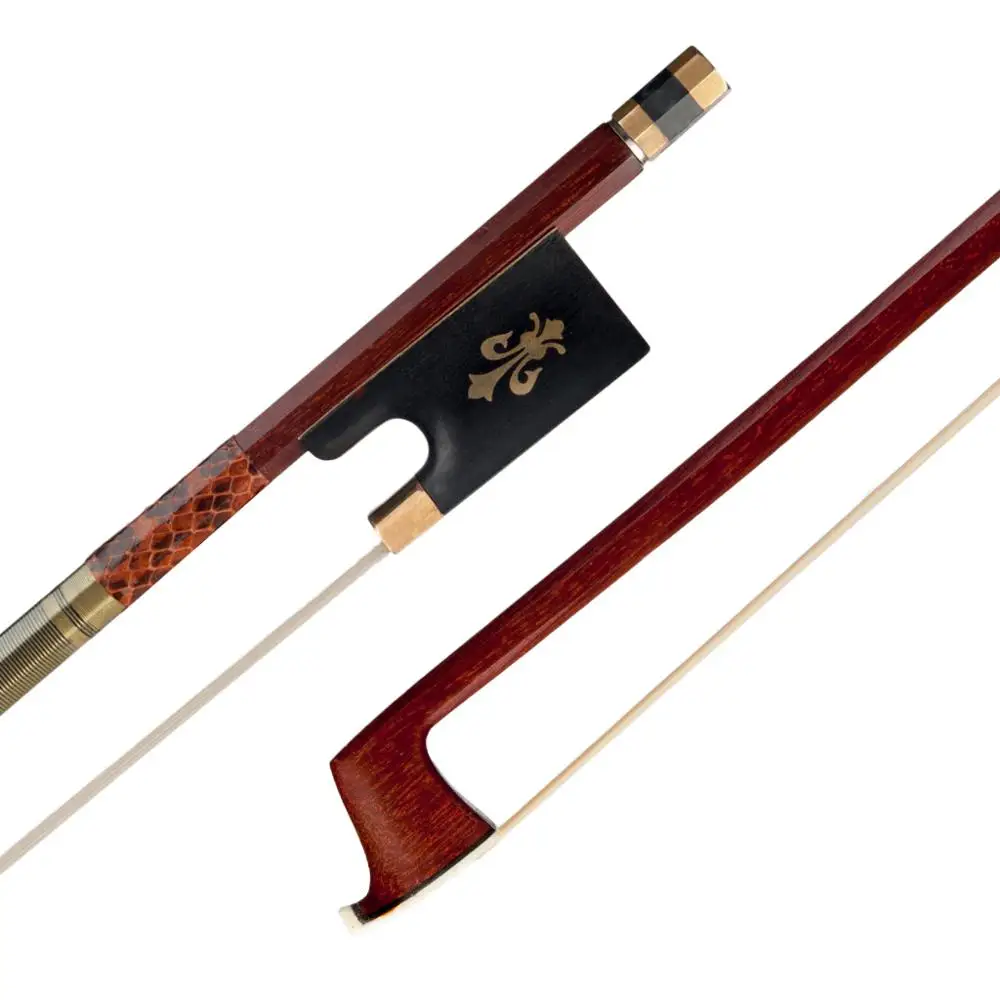 

Well Balance Pernambuco Bow 4/4 Violin Bow White Horsehair Ebony Frog W/ Fleur-de-lis Inlay Abalone Slide