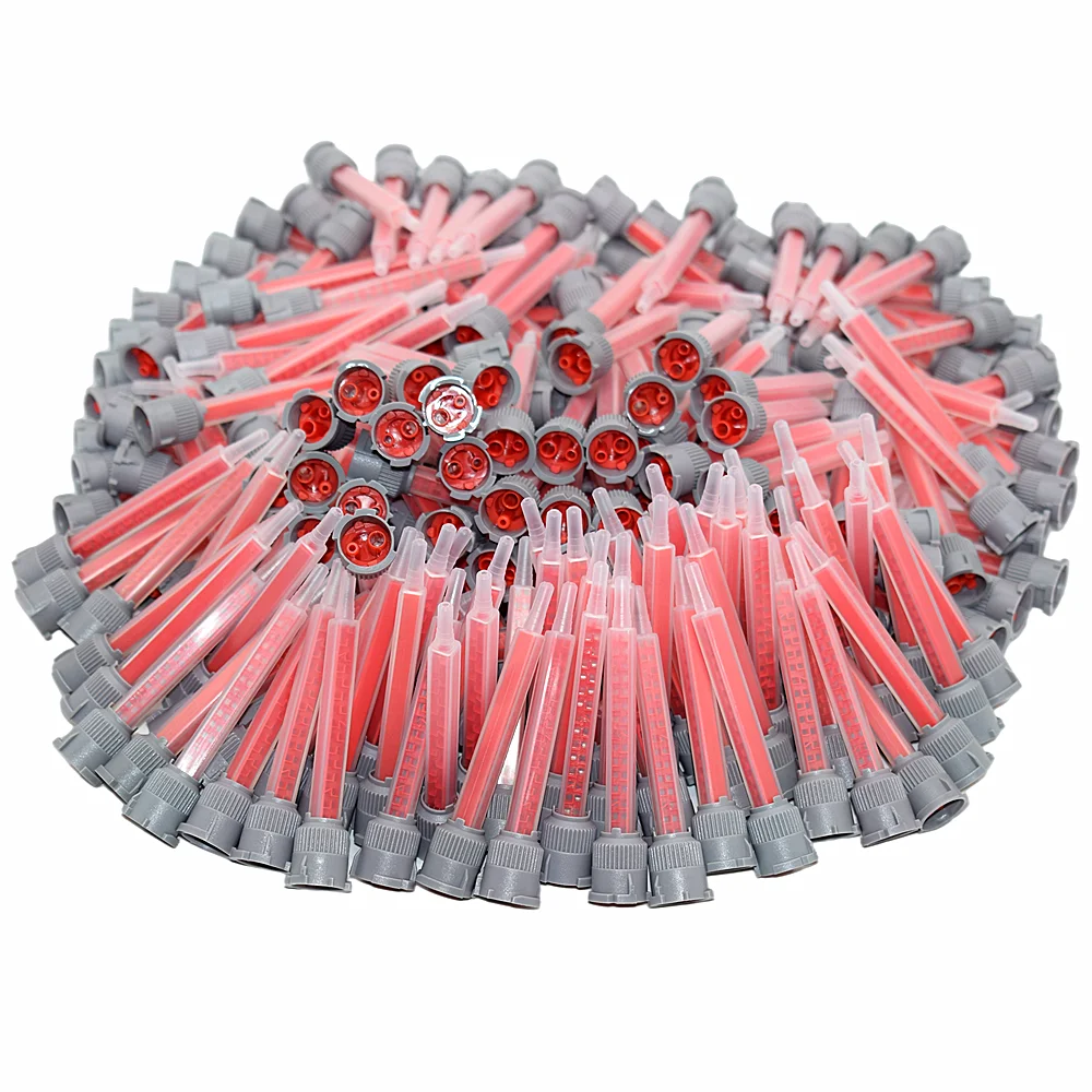 250pcs Static Mixing Nozzles 10:1 Epoxy Adhesive Applicator Static Mixer AB Glue Mixed Tube Dual Cartridge Square Mixing Nozzle