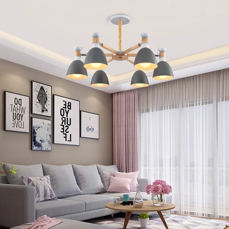 

Современные деревянные люстры в скандинавском стиле для офиса, столовой, кухни, спальни, белая подвесная люстра, осветительные приборы