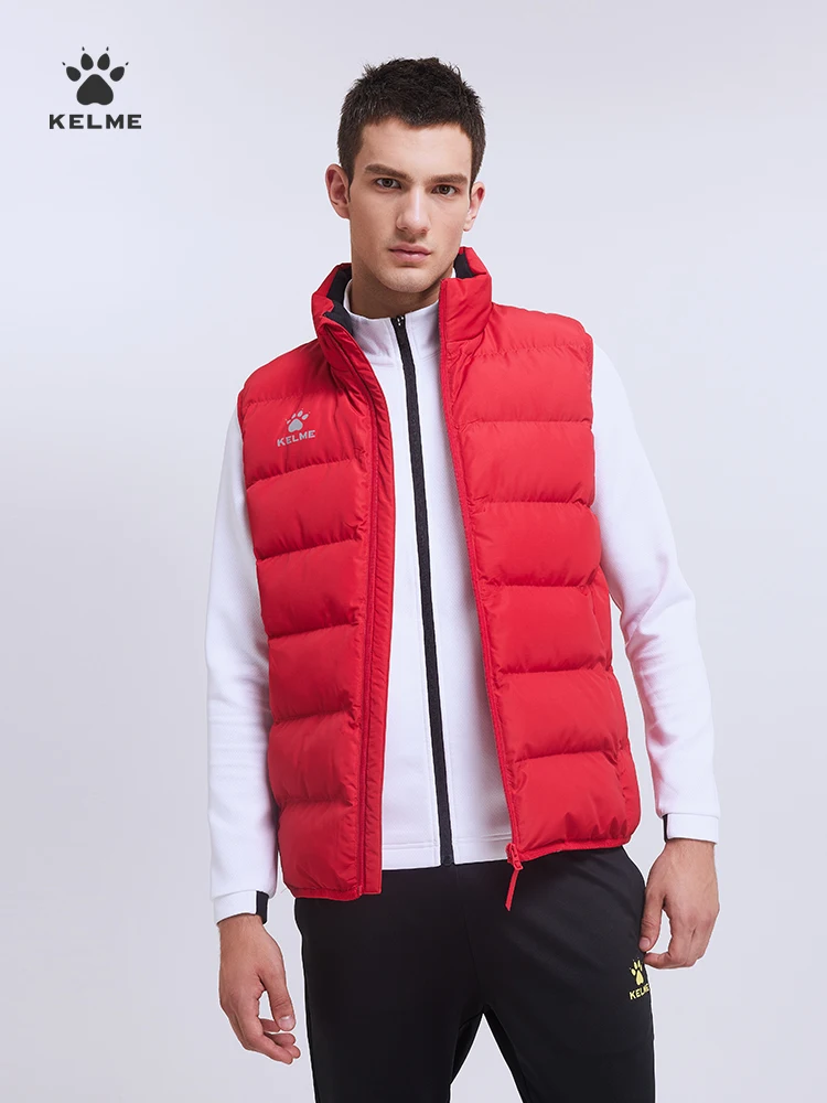 KELME Sports Cotton Vest Men\'s Autumn And Winter New Warm And Windproof Football Sleeveless Cotton Jacket 8161MJ1001
