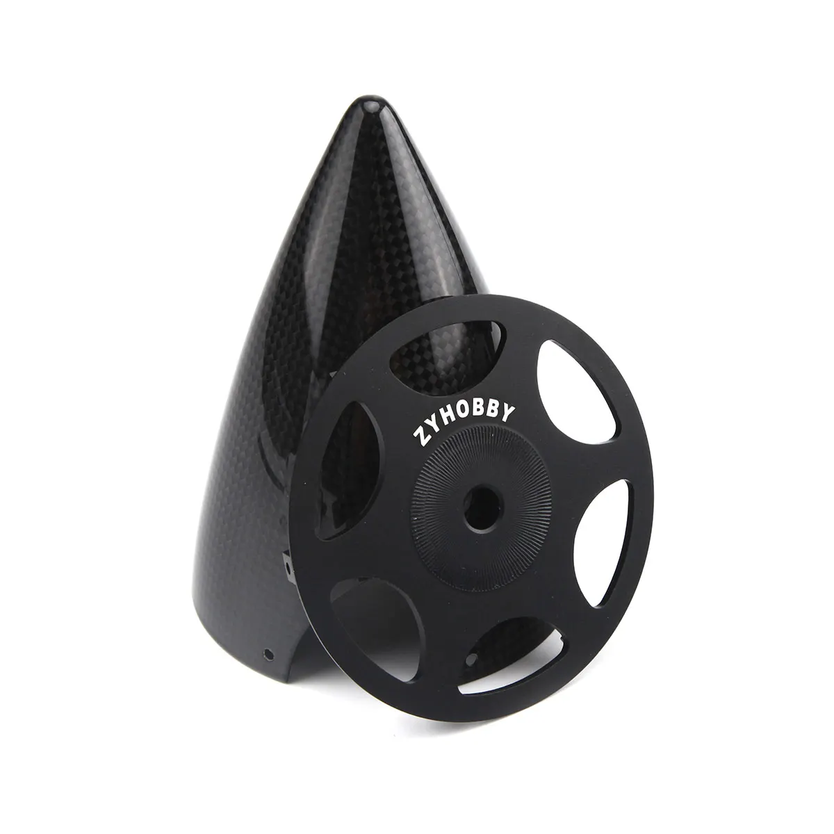 1piece 2 Blades Carbon Fiber Spinner Cone For Gasline RC Airplane 4\'\' with Black Plate
