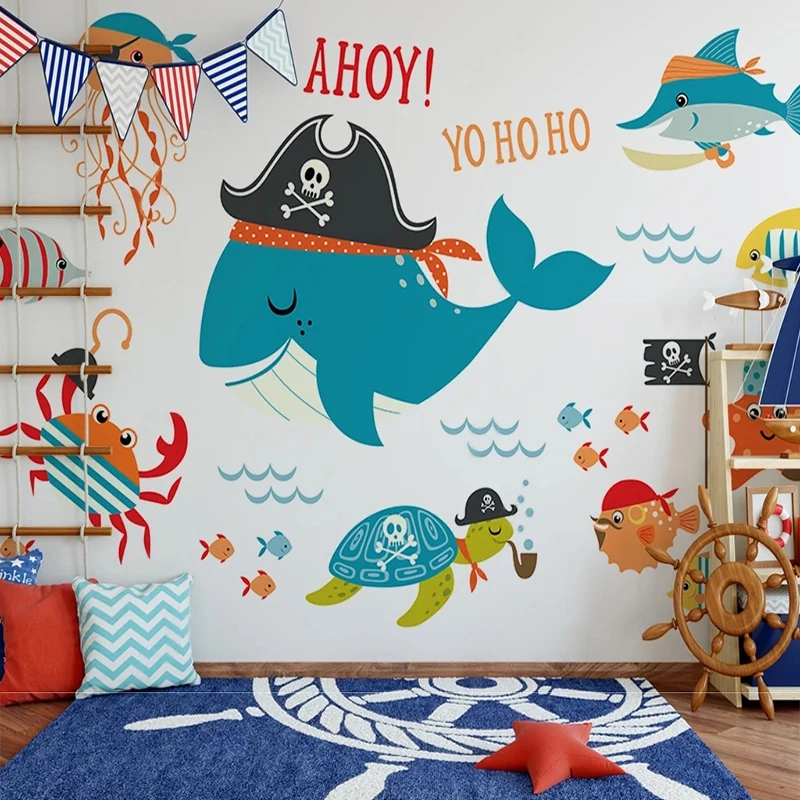 

Custom Any Size Self-Adhesive Cartoon Background Wall Decor Mural For Kids Room Papel De Parede Infantil Tapety Sticker