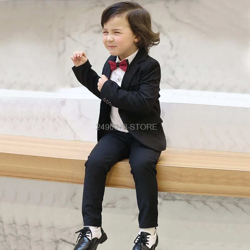 

2020 Japan Kids Wedding Jacket+Pants 2Pcs Suit Kids Host Dance Performance Party Dress Costume Flower Boys Formal Tuxedos