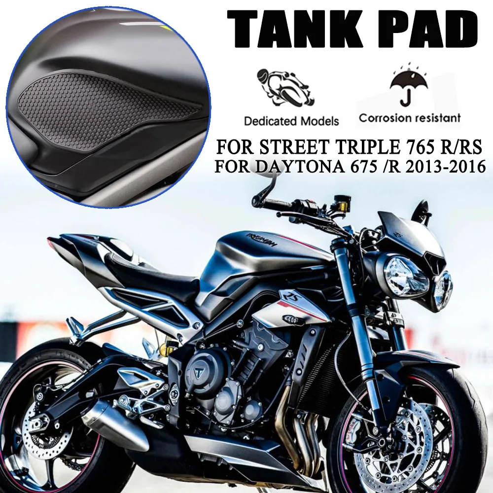 2020-2013 For Street Triple 765 R/RS 2019 Motorcycle Waterproof Pad Rubber Non-Slip Side Fuel Tank Stickers For DAYTONA 675 /R