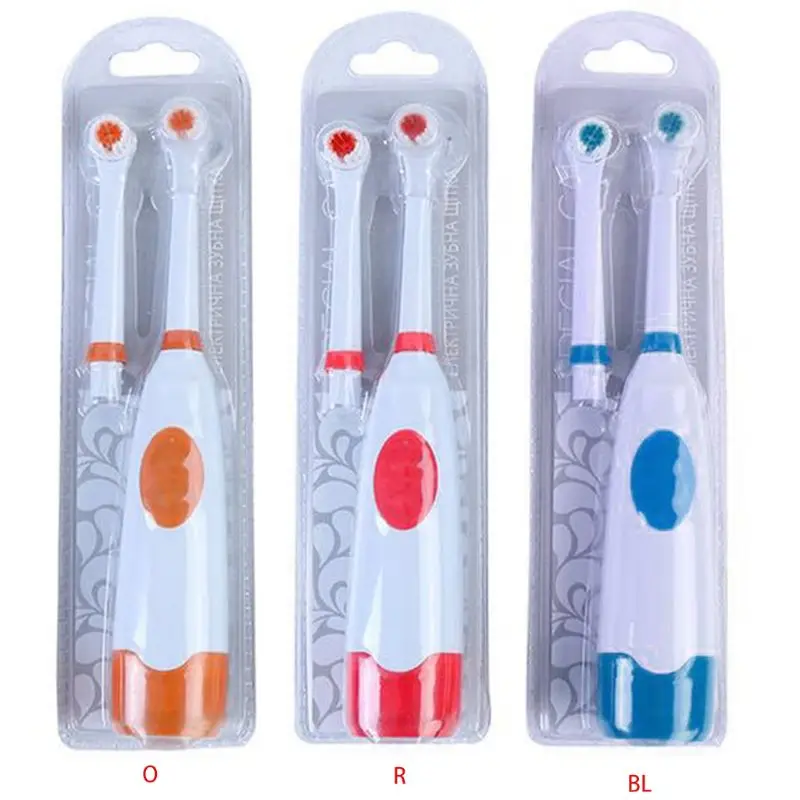 Rotary Electric Toothbrush Heads Set Battery Operated Automatic Non-Rechargeable Waterproof Oral Hygiene Brush for Children D0AB