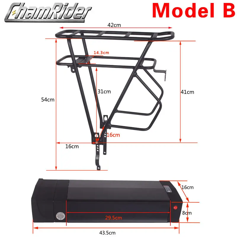 Scatola di plastica elettrica 10S10P 13S8P di Shanshan dello scaffale dei bagagli di doppio strato del contenitore di batteria della bici di 48V