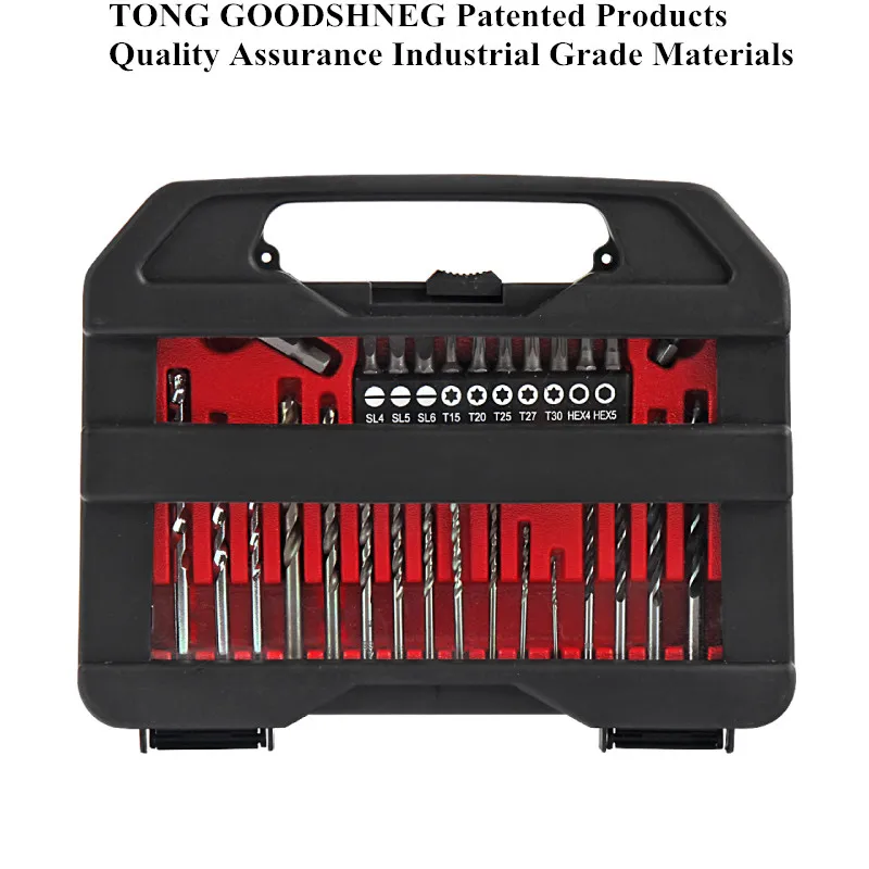 30pc Woodworking Wood Drills Twist Drill Bit HSS Metal Drill Bits 1/4 Titanium for Metal Wood Plastic In Case Household Tools