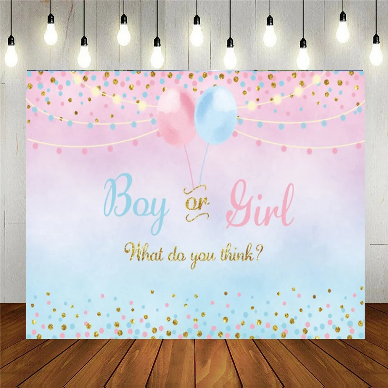 Sfondo fotografico Palloncino Dot Banner per ragazzo o ragazza Gender Reveal Decorazione per feste Poster Sfondo Studio fotografico Puntelli