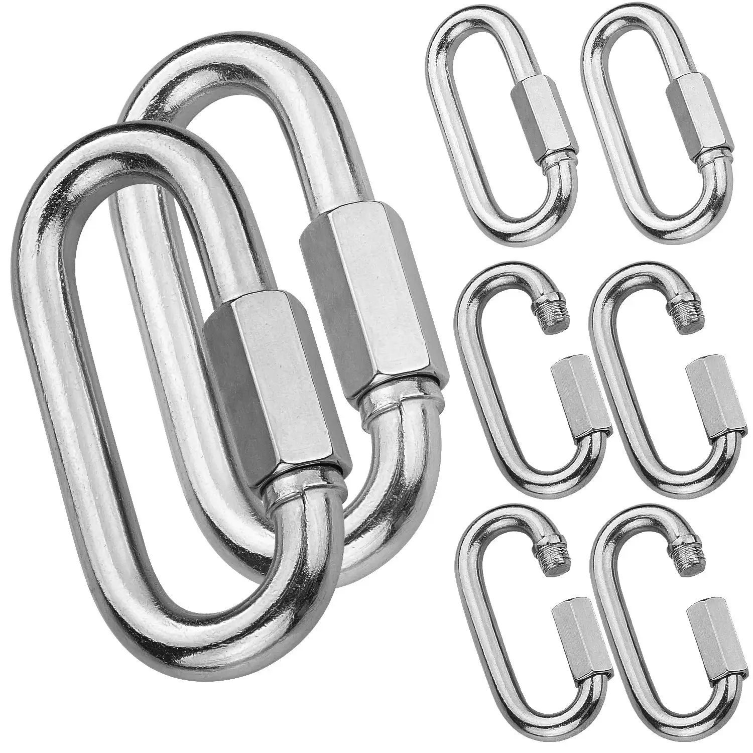 

Stainless Steel 316 Carabiner Quick Link M3.5 M4 M5 M6 8/5Pcs Boat Fishing Accessories Marine