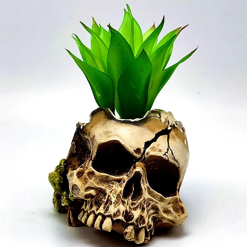 

Creative skull plant vase silicone mold handmade plaster resin concrete ashtray mold household interior decoration tools