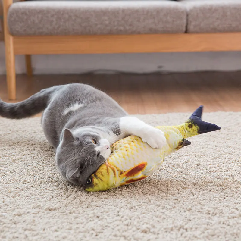 Fish Toy Cat Catnip 3D Simulation Fish Goldfish Red carp Kitten Toys Gift Pillowfish Interactive Cat Plush Toy Fish Pet Products