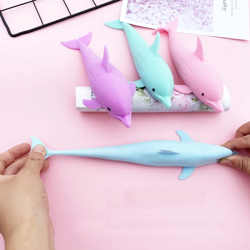 Soft Sensory Fidget Toys Squeeze Vent Dolphin Toy For Children To Relax Anti-stress Hand Cute Fish Figit Decompression Toy