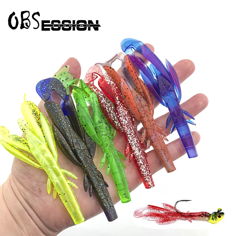 OBSESSION Flapper Fishing Lures 70mm 120mm Soft Lure Fishing Lures Soft Silicone Baits Shrimp Bass Peche Gear Fishing Tackle