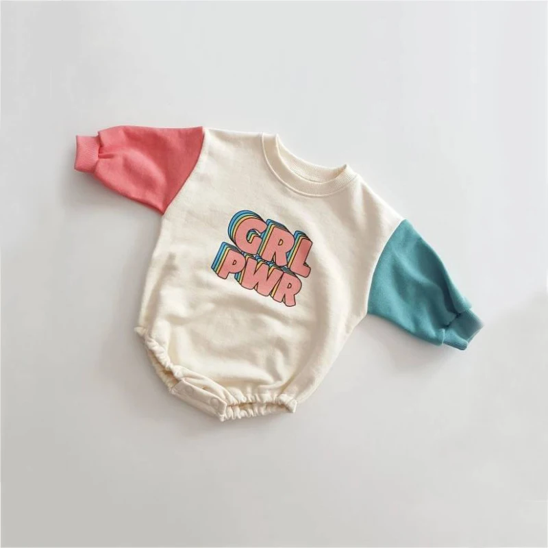 Autumn Spring Baby Girl Romper Fashion Long Sleeve Letter Newborn Girls Jumpsuits Clothes Infant Girl Sweater Clothes