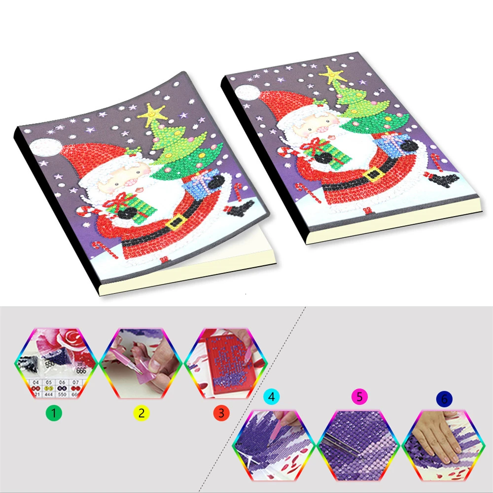 MOONCRESIN Christmas Diamond Painting 5D Notebooks Special Shaped Diamond Art Embroidery Cross Stitch Gift