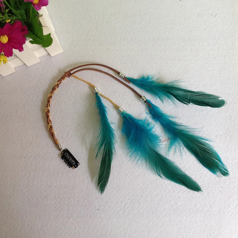 Extensiones de Cabello Hippie Boho hechas a mano con Clip de plumas, tocado de peine, accesorios de bricolaje para mujeres, regalos de San Valentín