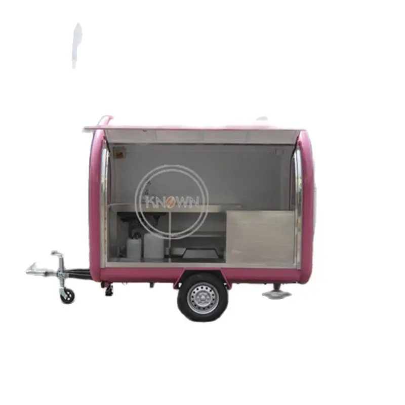 

Commercial 2.2m Street Catering Trailer Food Truck Mobile Kitchen Ice Cream Hot Dog Bubble Tea Vending Cart For Sale