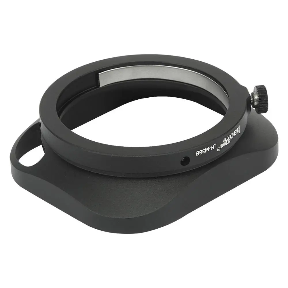 Haoge LH-M36B Square Metal Lens Hood Hollow Out Designed with Cap for Leica Summicron 35mm f2,M 35mm f2 ASPH and Elmarit-M 28mm