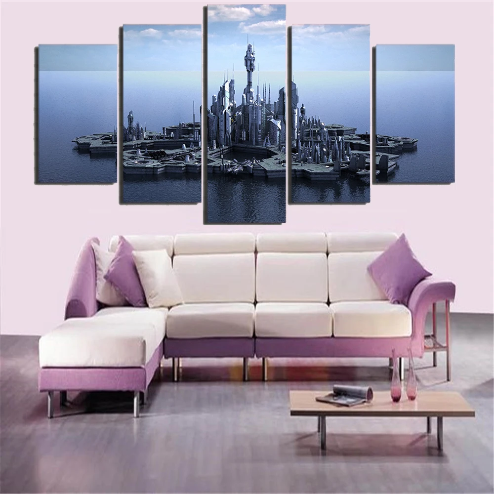 HD Printed 5 Piece Canvas Art Stargate Atlantis Canvas Prints Wall Pictures for Living Room Modern Living Home Room Decor