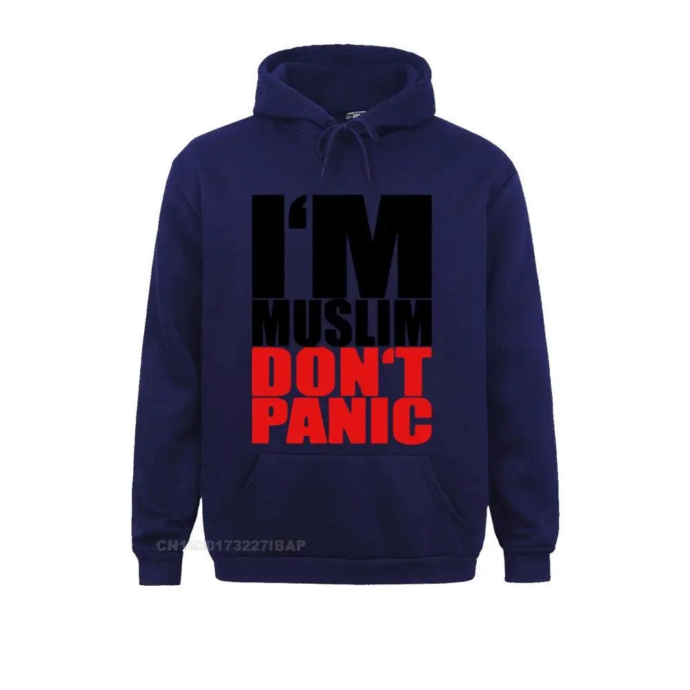 I AM MUSLIM DO NOT PANIC Funny Letter Harajuku Hoodies Cotton Leisure Long Sleeve Anime Tshirt Mens Fall Sweatshirt