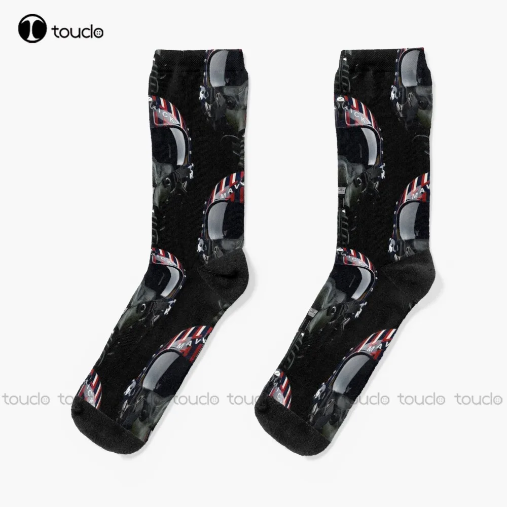 Maverick Helmet Maverick Pilot Plain Movie Top Gun Socks Black Socks Men Thanksgiving Christmas New Year Gift Hd High Quality