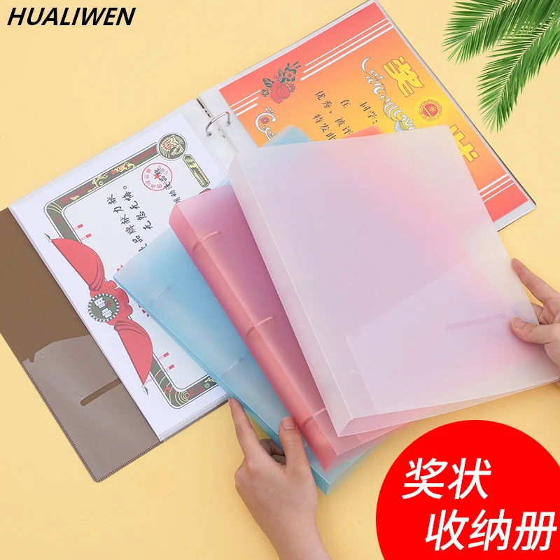 Folder Binder 3-lubang Longgar A4 Folder Penyimpanan File PVC Folder Penyimpanan Kreatif Produk Arsip Buku Alat Tulis Kantor