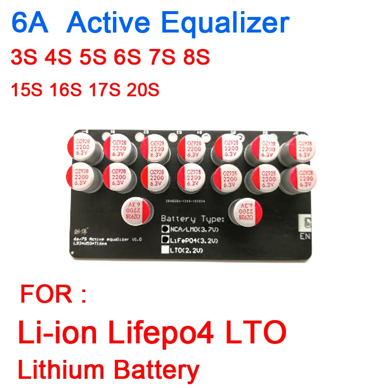 3 4S 6S 7S 8S 10S 13S 14S 16S 20S Active Equalizer Balancer Lifepo4 Lithium Li-Ion LTO Battery Energy Transfer BMS balance Board