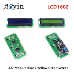 LCD1602 1602 moduł LCD niebieski/żółty tło Green Screen 16x2 znaków wyświetlacz LCD PCF8574T PCF8574 IIC I2C interfejs 5V dla arduino