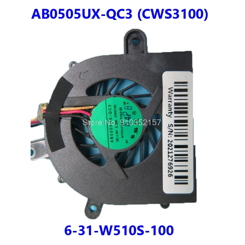 Вентилятор процессора ноутбука для CLEVO CWS3100 AB0505UX-QC3 (CWS3100) DC5V 6-23-AS310-011 / M520N 6-31-M52NS-010