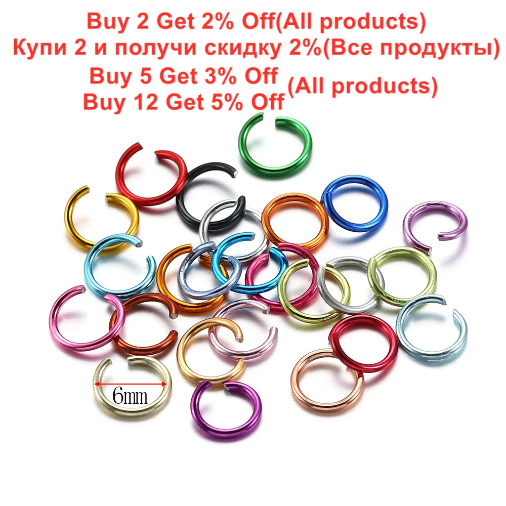 1080Pcs/Box 6mm Colorful Open Jump Rings Split Jump Ring Connector for DIY Necklace Crafts Jewelry Making Findings Accessories