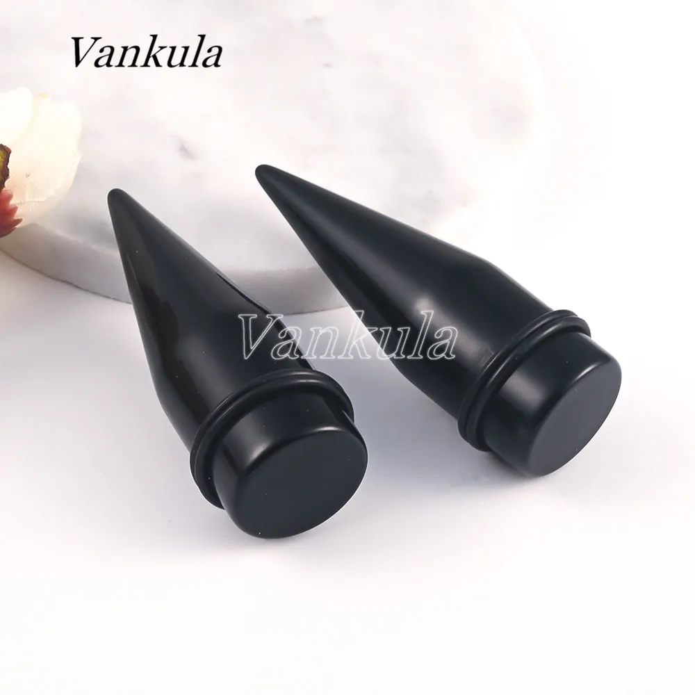 Vankula 2pcs  Acrylic Tapers Ear Plugs Tunnels Ear Expander Gauges Cone Piercing Body Jewelry Stretching 6mm-25mm