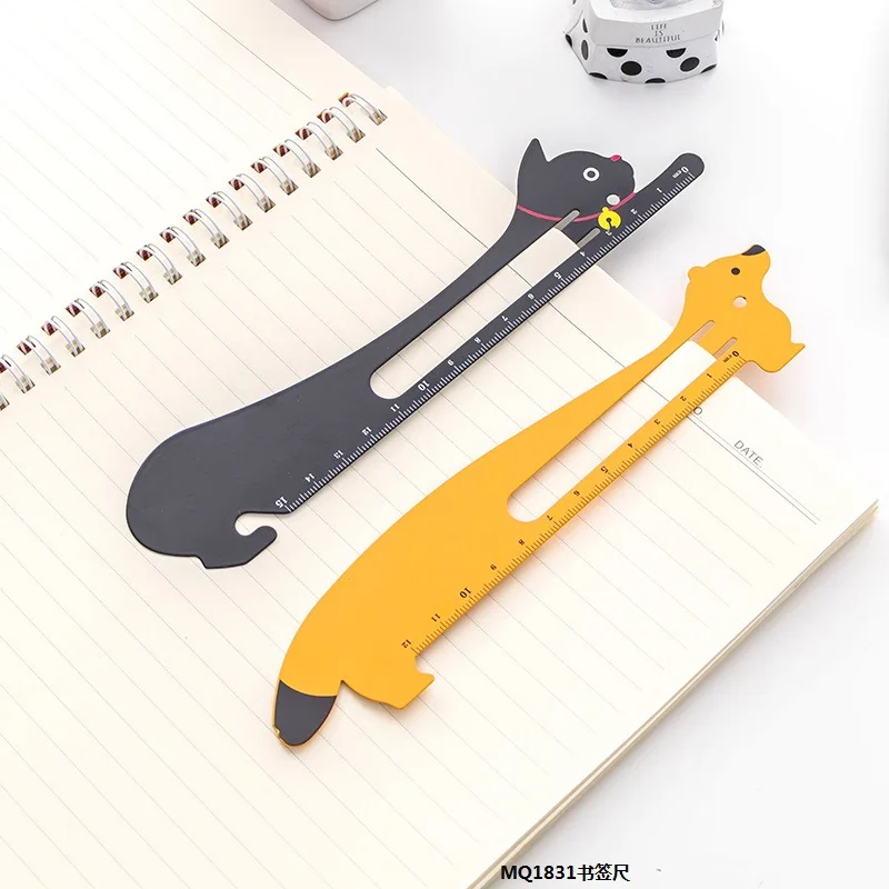 1 pc Metal Ruler 15cm Dog Bear Cat Metal Bookmark Ruler Cute useful School Supplies Kawaii Accessories Stationery Office gadgets