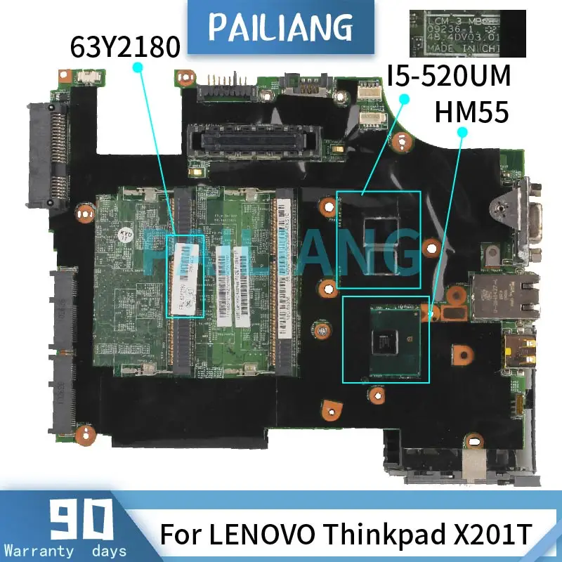 For LENOVO Thinkpad X201T Laptop motherboard 63Y2082 63Y1751 09236-1 I5-520UM I7-620LM QM57 DDR3 Notebook Mainboard Tested OK