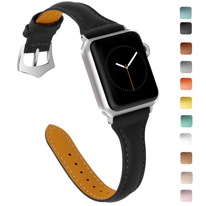 

Ремешок для apple watch band 45 мм 41 мм 44 мм 42 мм 38 мм 40 мм, браслет из натуральной кожи для наручных часов iwatch SE/7/6/5/4/3/2