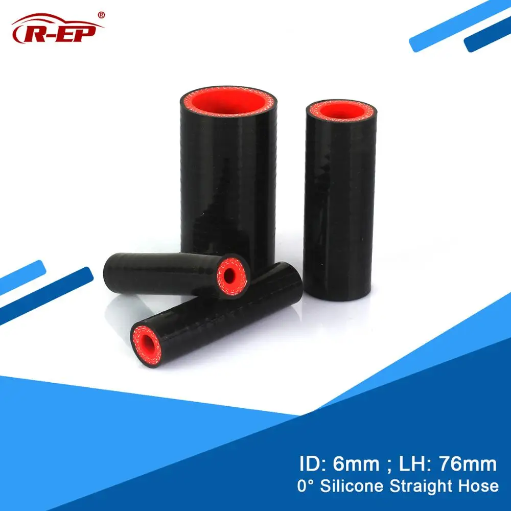 R-EP 0 degree Straight Silicone Hose/Tube 6MM Rubber Joiner Tube for Intercooler Cold air intake Pipe tube turbine inlet fastene