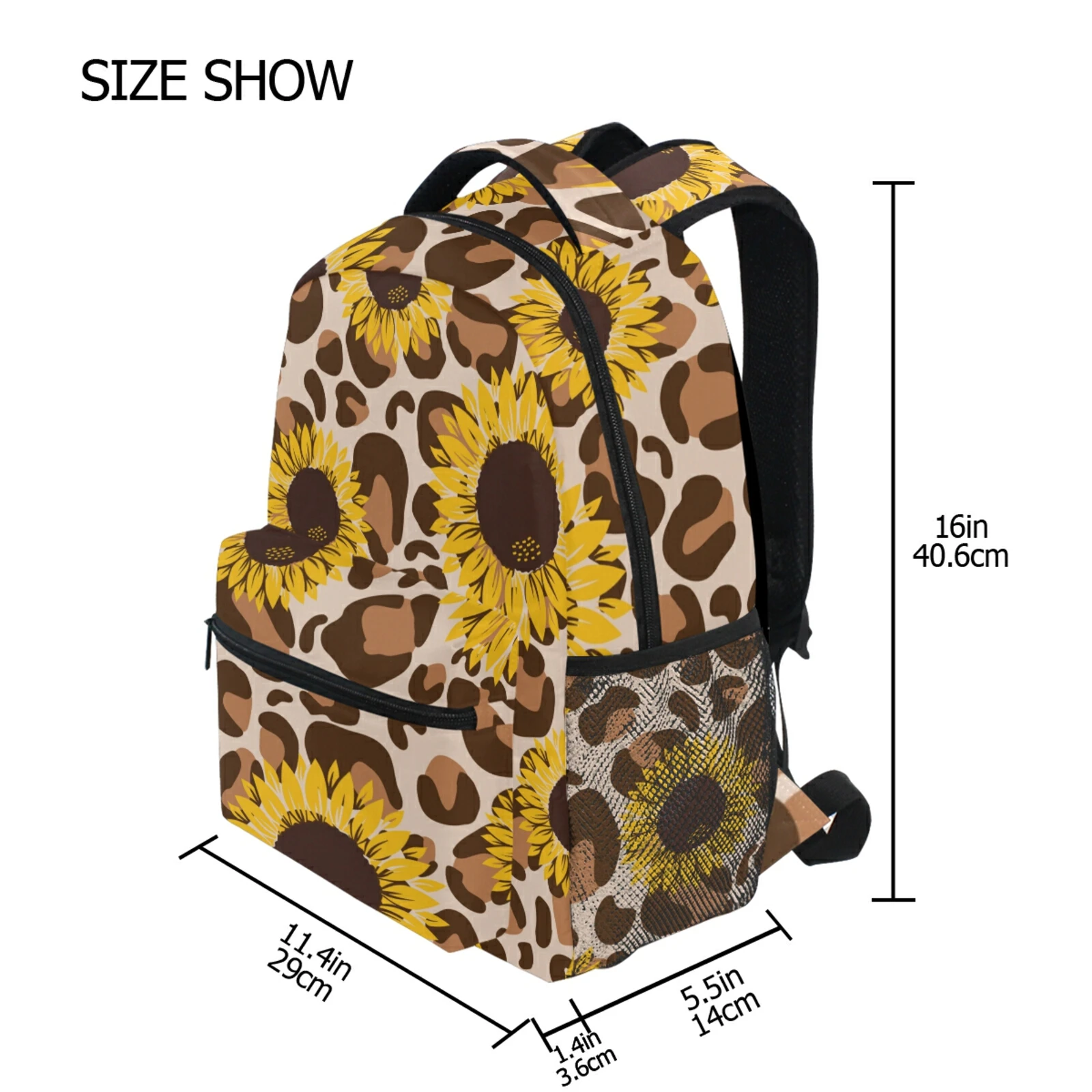 Big Capacity Men Backpack Leopard Print and Flowers Solid High School Bags Teen College Student BackPack Multifunctional Bagpack