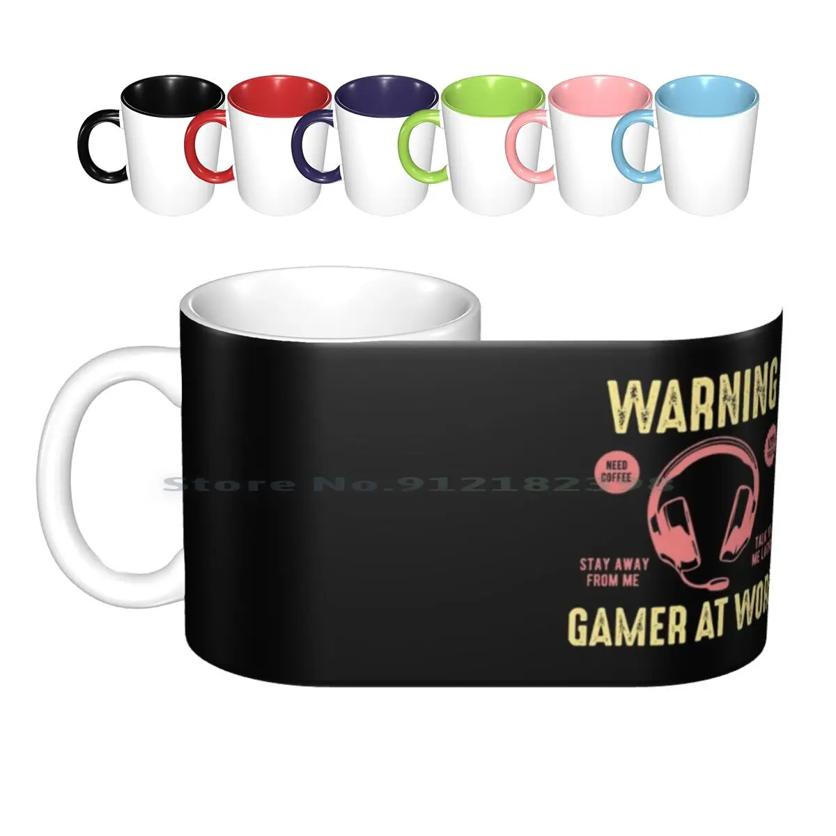 Computer Games Ceramic Mugs Coffee Cups Milk Tea Mug Warning Gamer At Work Computer Games Gamer Headset Geek Gaming Gamer Nerds