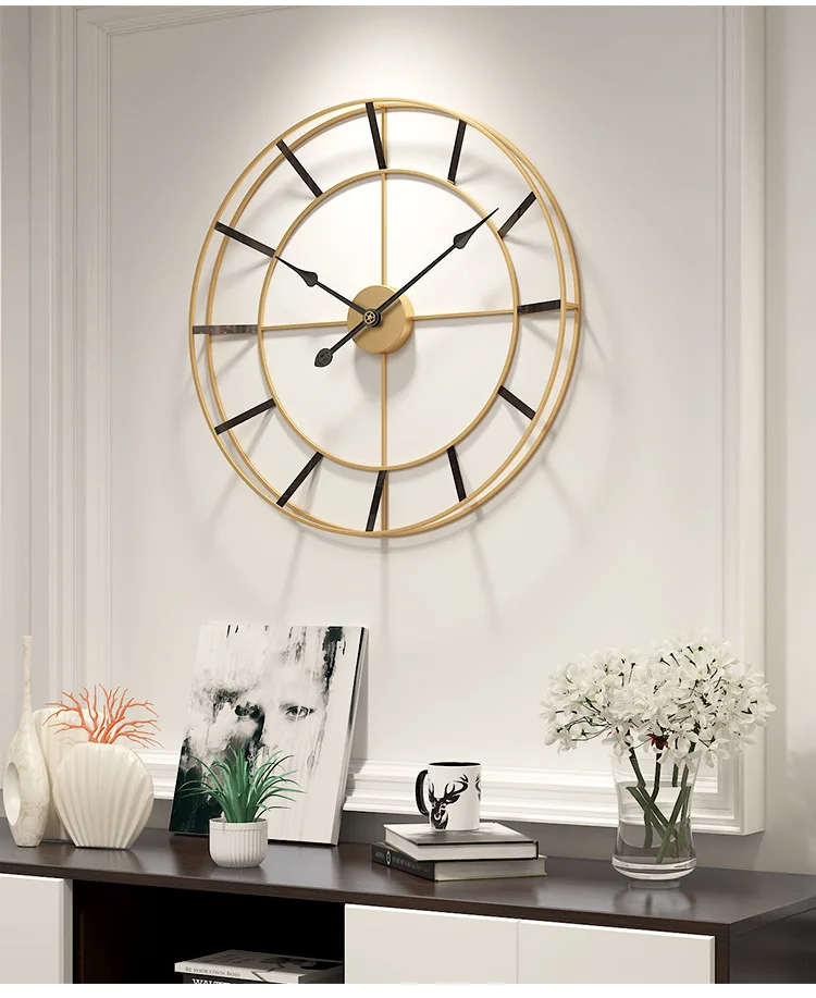 Metal Iron Art Wall Clock, Fashionable Decoration, 80cm