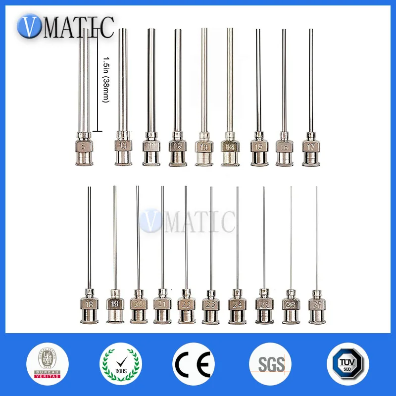 

Free Shipping Quality 8G-27G Metal Stainless Steel Dispensing Needles Blunt 1.5'' Length 19Pcs Mix Pack Metal Needle 1-1/2 Inch