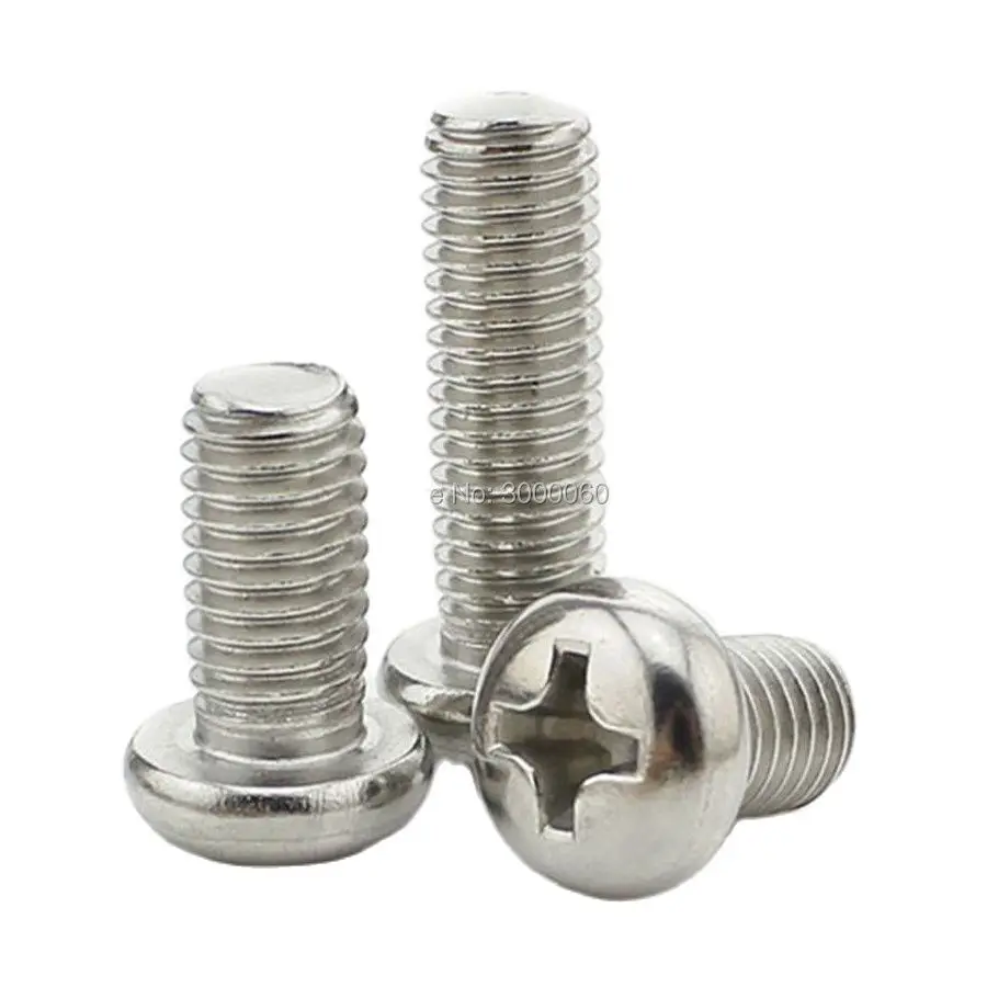 M2 M2.5 Stainless Steel 304 A2 Corss Recessed Phillips Round Pan Head Screws 500pcs/lot