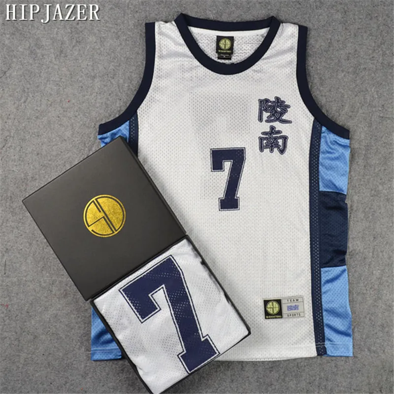 HipJazer Cosplay Ryonan 7#Akira Sendoh 13#FUKUDA 6#KASHINO 8#UEKUSA 5#IKEGAMI Basketball Jersey Men Basketball SHIRTS TOPS