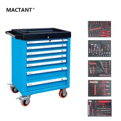 196pcs Tools Kit Car Fast Repairing Tool Trolley With 7 Drawers Storage Cart With Wheel Factory Price Tool Box Set CN On Sale