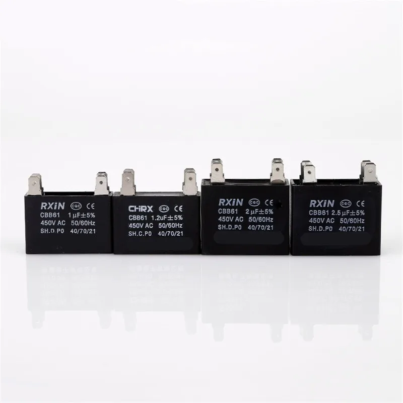 1pcs CBB61 starting capacitance AC Fan Capacitor 450V AC 1uF/1.2uF/ 2uF/2.5uF/3uF 50/60Hz Motor Run Capacitor 400/350/300/250VAC