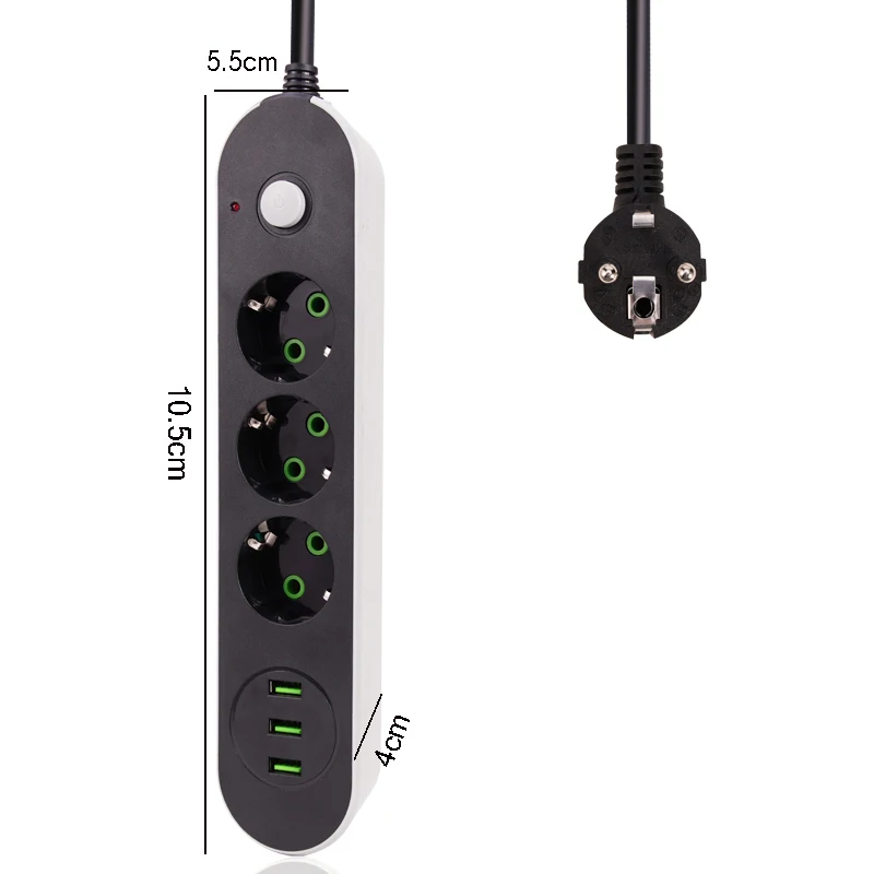 Удлинитель USB Smart 2, 5 м, для путешествий, Вилка питания, удлинитель для ЕС