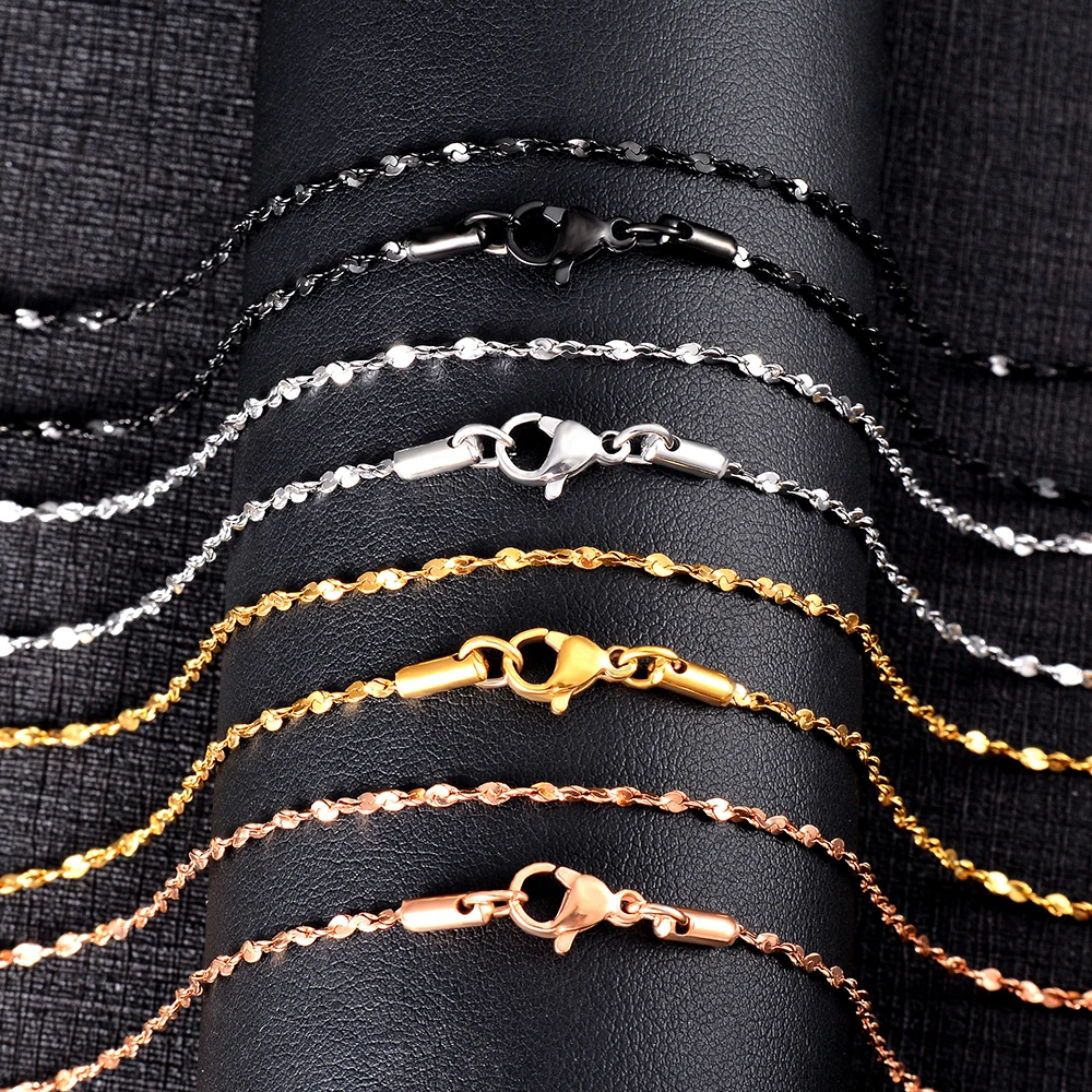 1 Stück Edelstahl-Feingliederkette, Breite 1,2mm/1,5mm/1,8mm, für passende Anhänger, Halskettenkette für DIY-Schmuckherstellung – Detail 4